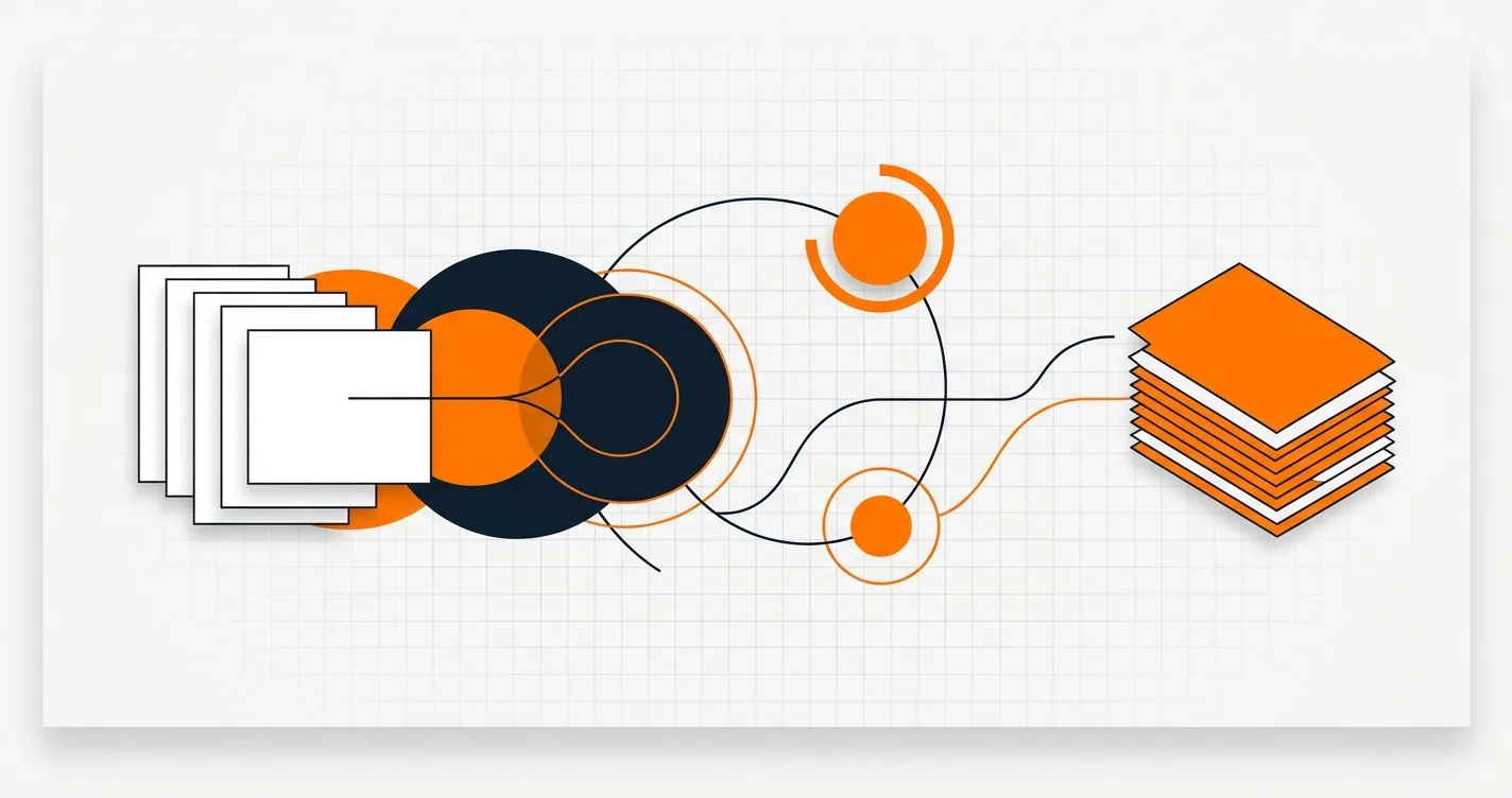 Ilustración geométrica de un comprobante pasando por un punto de autorización