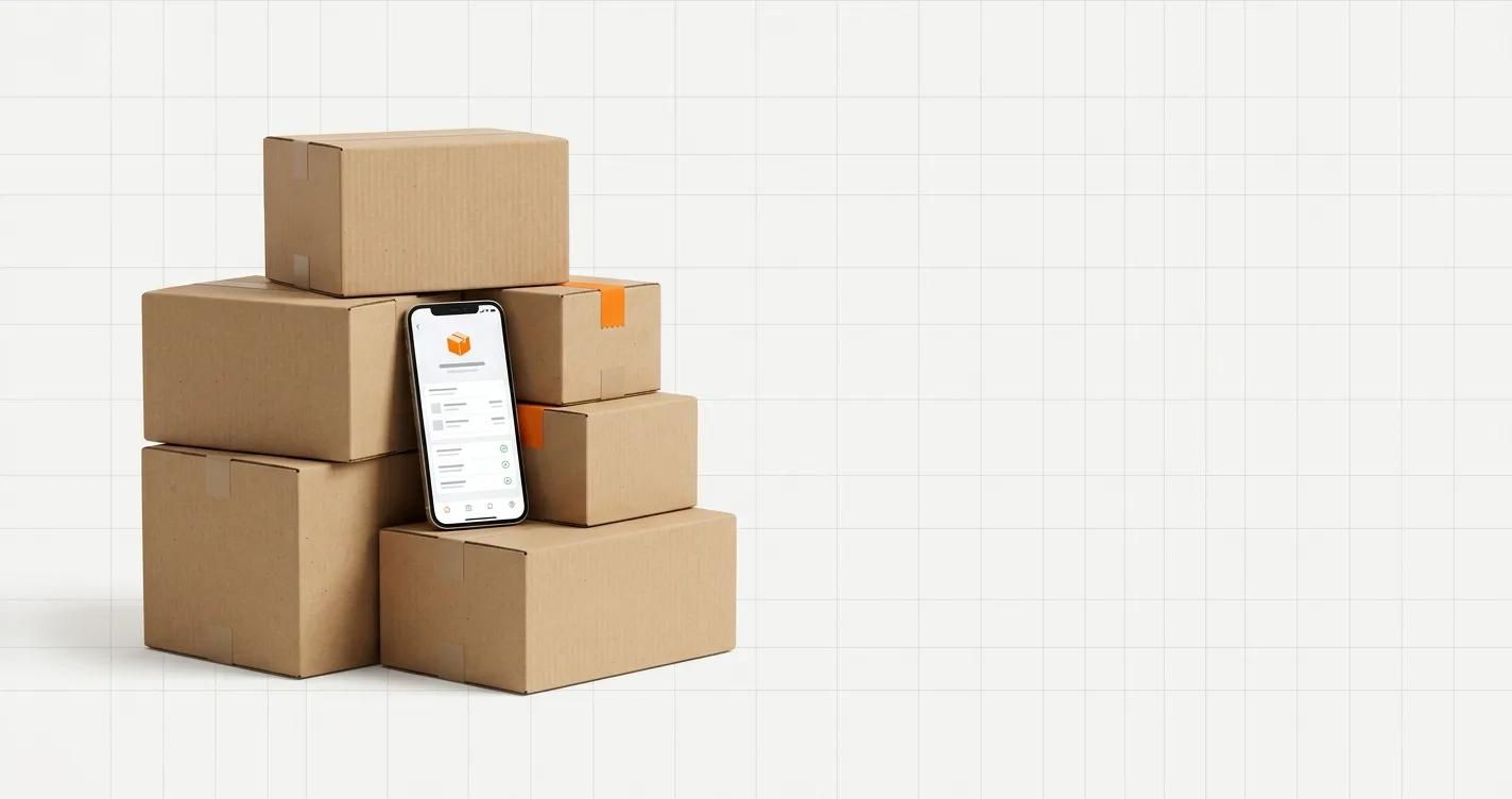 Un pedido cargado una sola vez desde el celular, junto a la mercadería lista para despachar